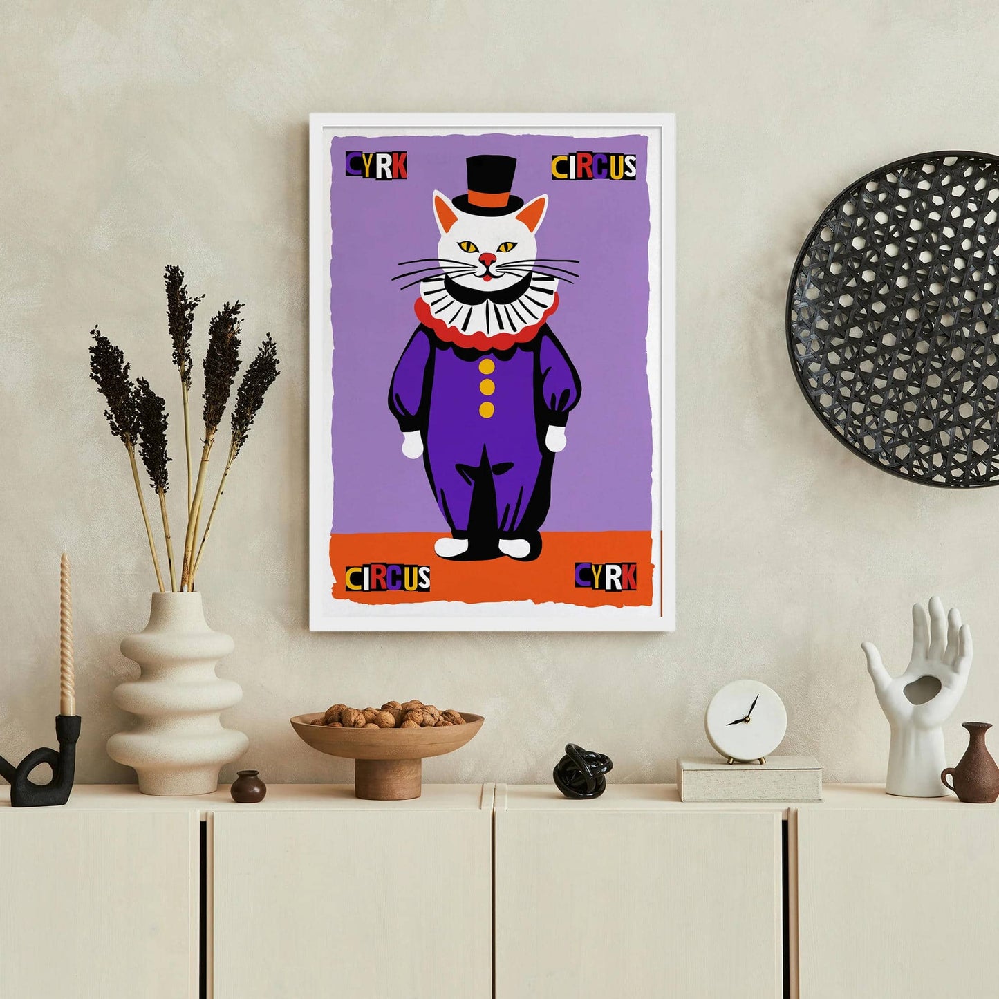 Vintage Circus Cat Poster Print