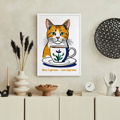 More Espresso Less Depresso Wall Art Print