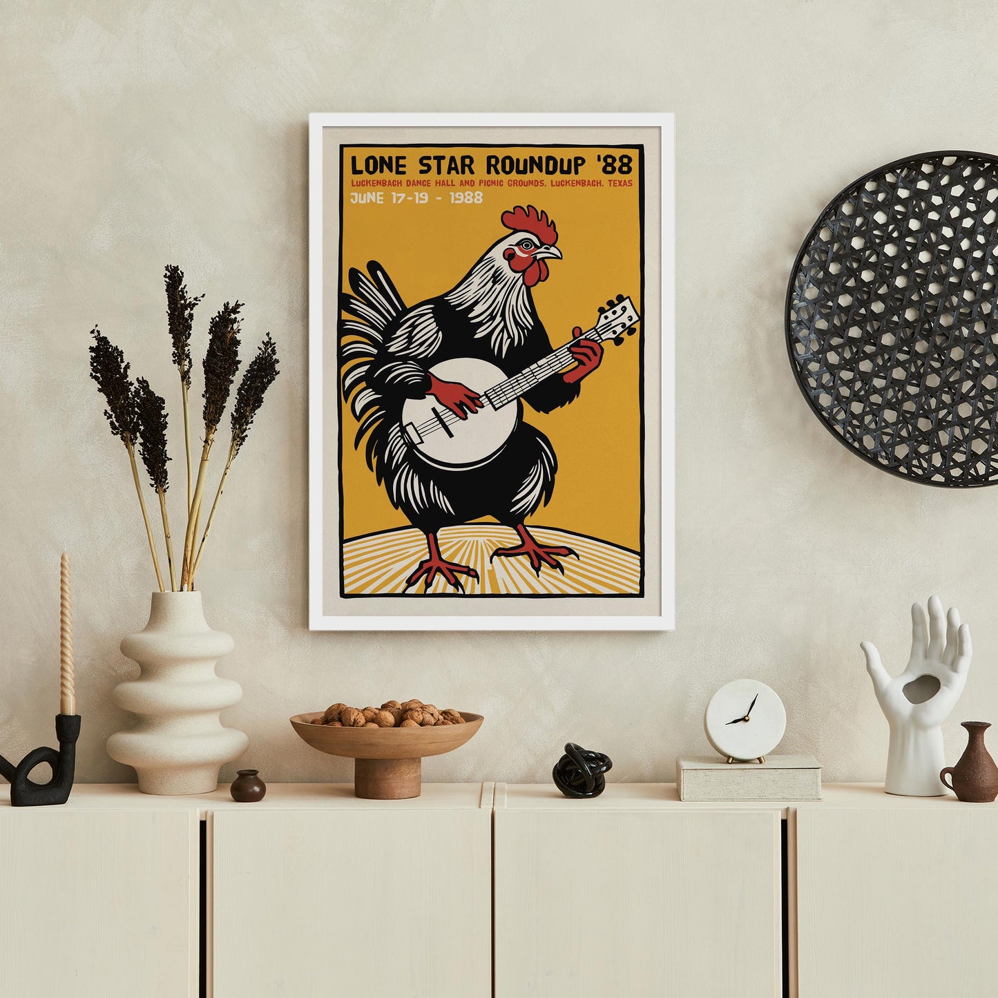 Lone Star Roundup Rooster Poster Print