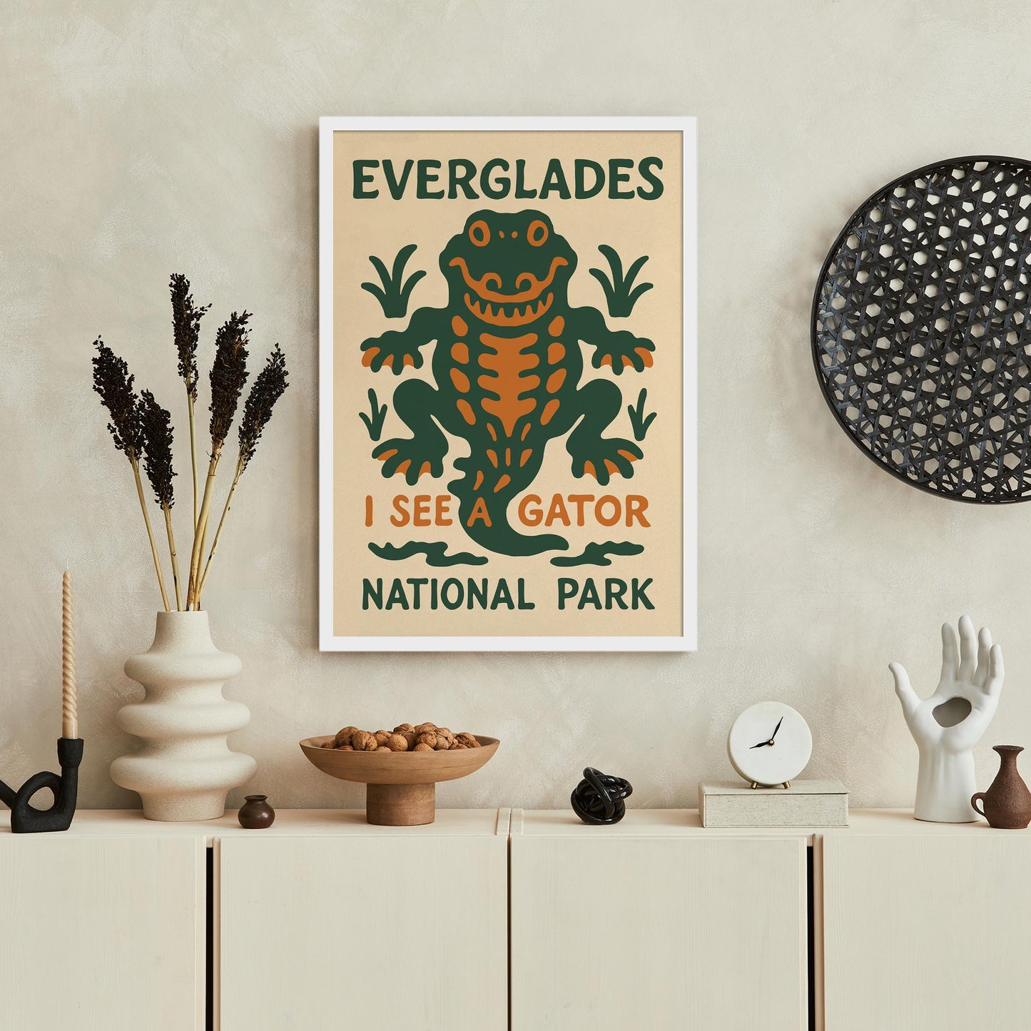 Everglades Gator Retro Poster