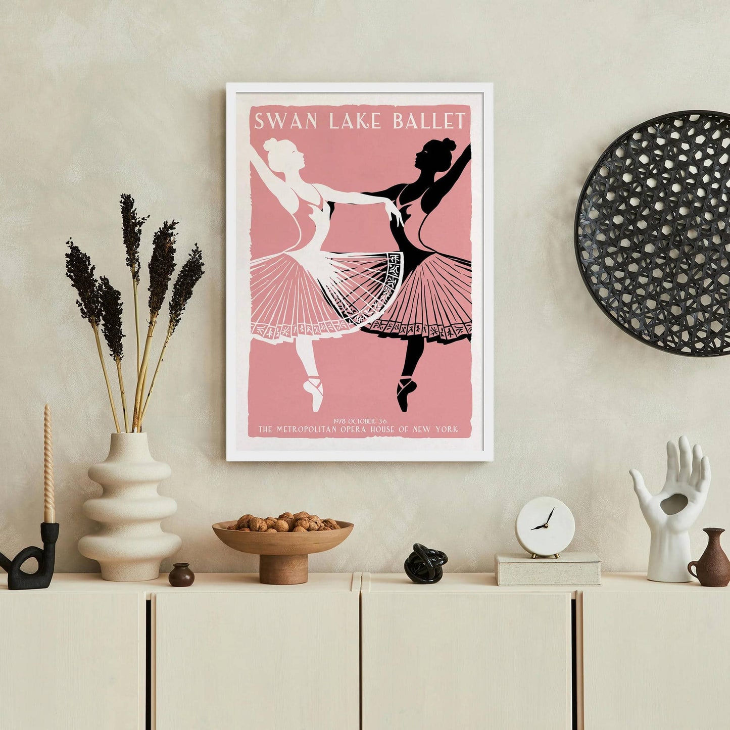 Swan Lake Ballet Retro Poster Print