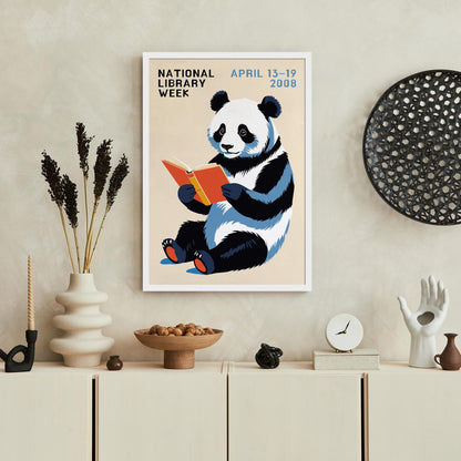 Panda Reading Wall Art Print