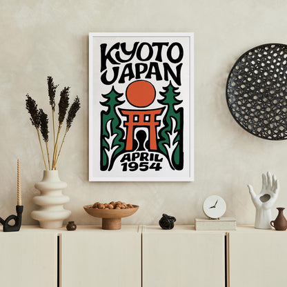 Kyoto Japan Vintage Travel Poster