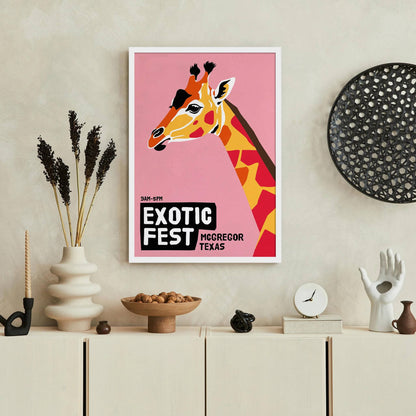 Exotic Fest Texas Safari Pink Poster