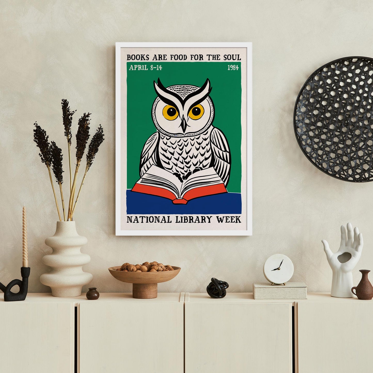 Owl Library Week 1996 Poster Print