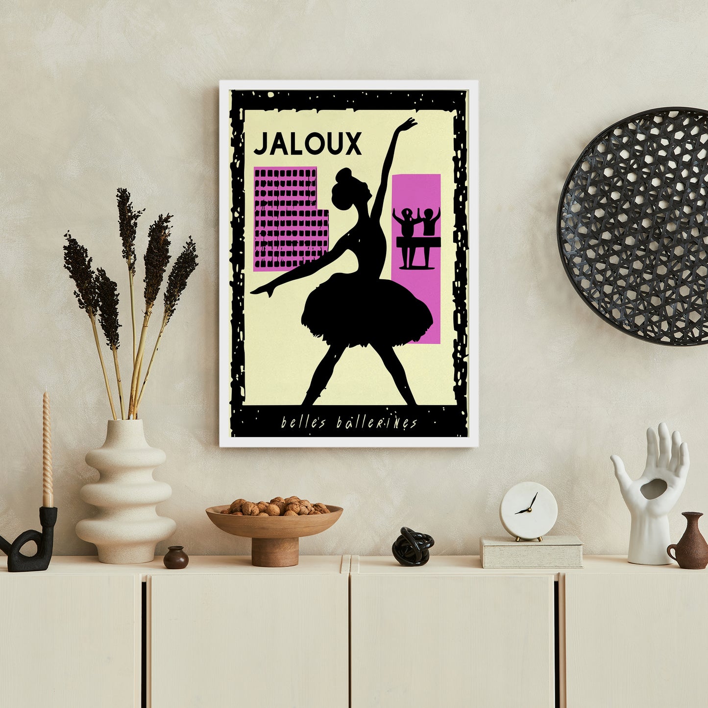 French Ballerina Retro Poster Print