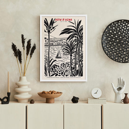 Cote d Azur Vintage Travel Poster