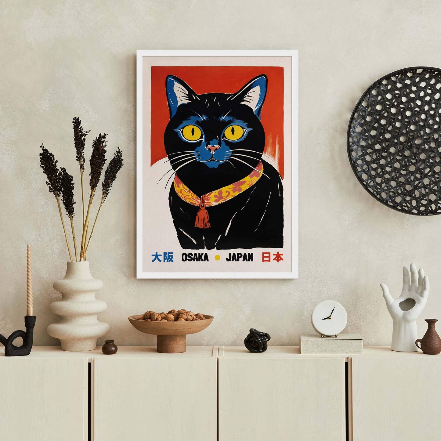 Osaka Cat Spirit – Japanese Poster Print