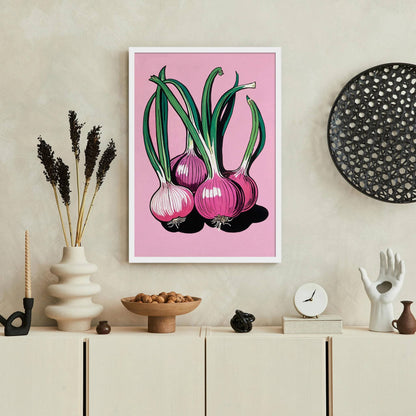Red Onions Retro Wall Art
