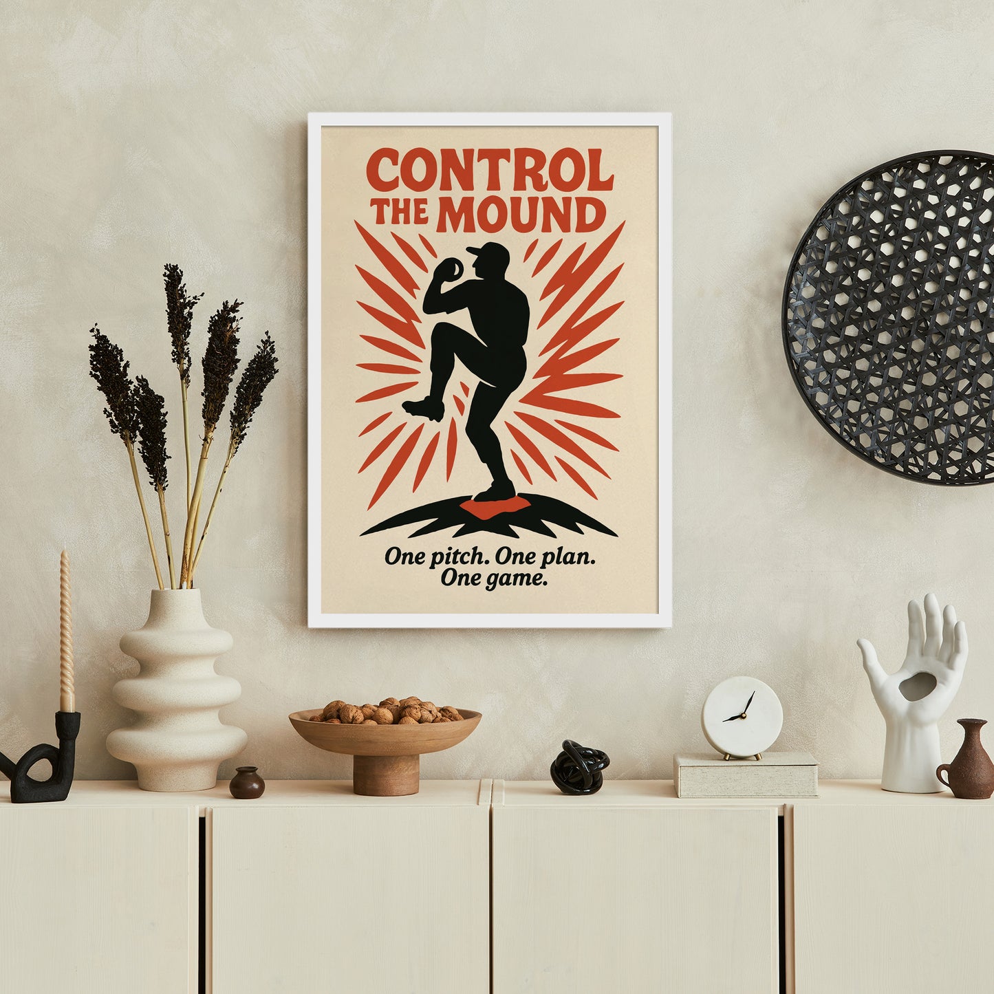 Control The Mound Baseball Motivational Poster