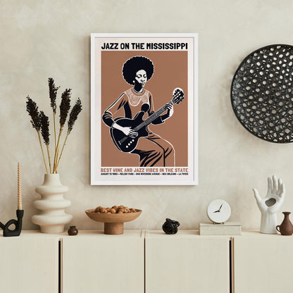 Jazz on the Mississippi Music Poster Print