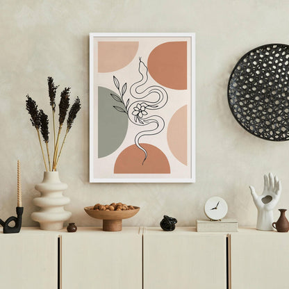 Minimal Boho Snake Print – Line Art Decor