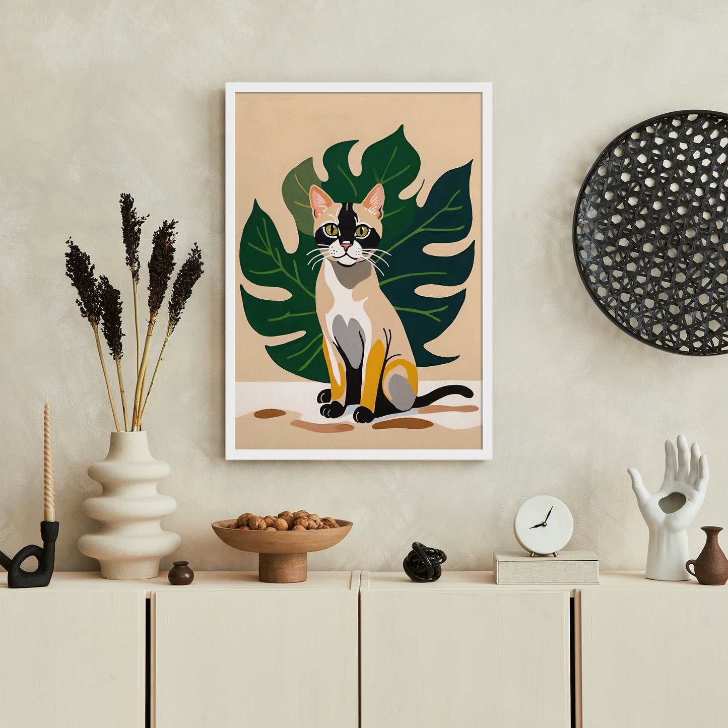 Monstera Cat - Wall Art Print