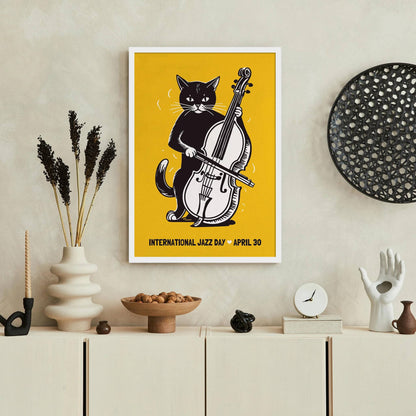 International Jazz Day Cute Cat Poster
