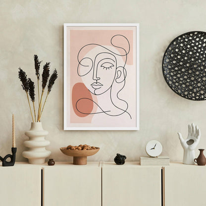 Minimalist Line Art Woman Face Print