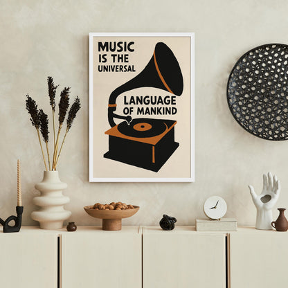 Vintage Gramophone Music Print