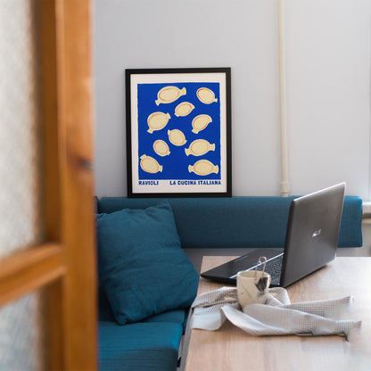 Ravioli Pasta Pattern Poster Print