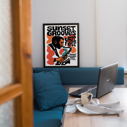 Sunset Grooves Jazz Poster