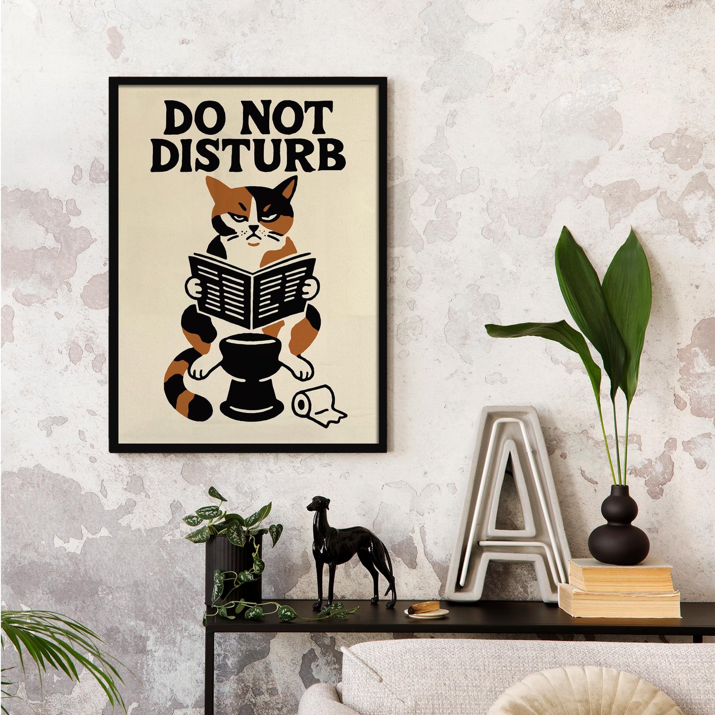 Playful Cat Bathroom Poster