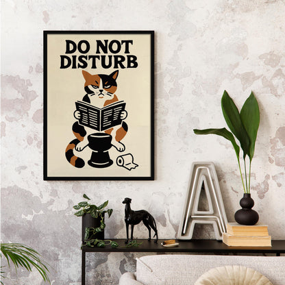 Playful Cat Bathroom Poster