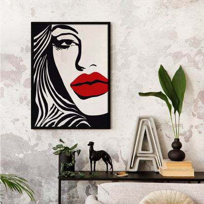 Big Red Lips Poster