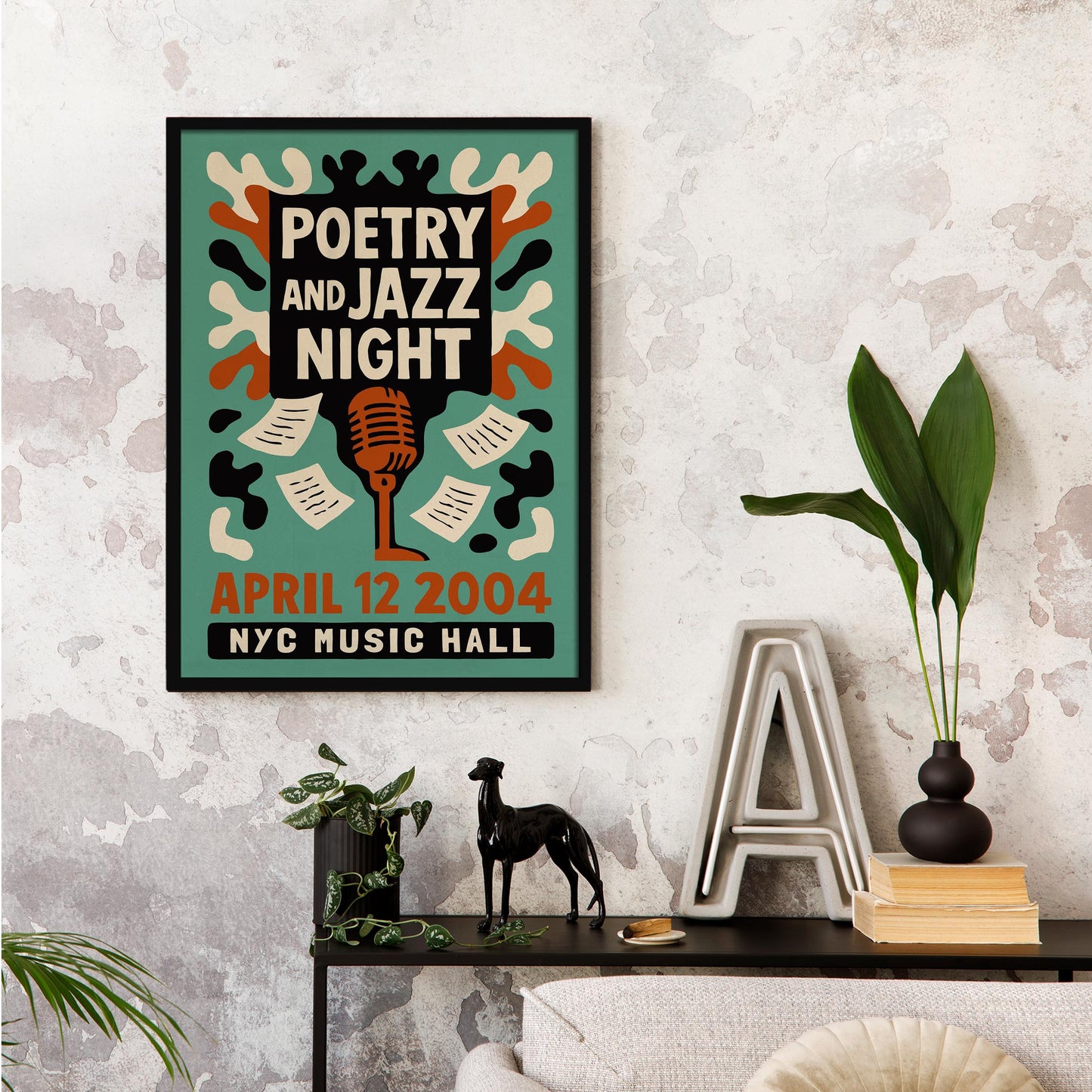 Retro Poetry Jazz Night Print