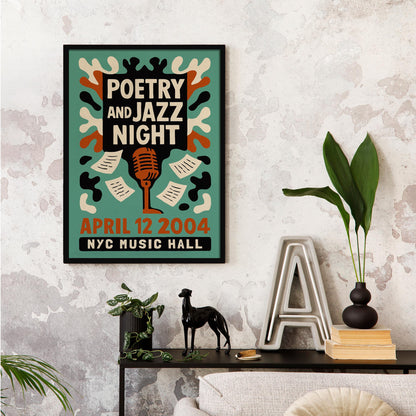 Retro Poetry Jazz Night Print