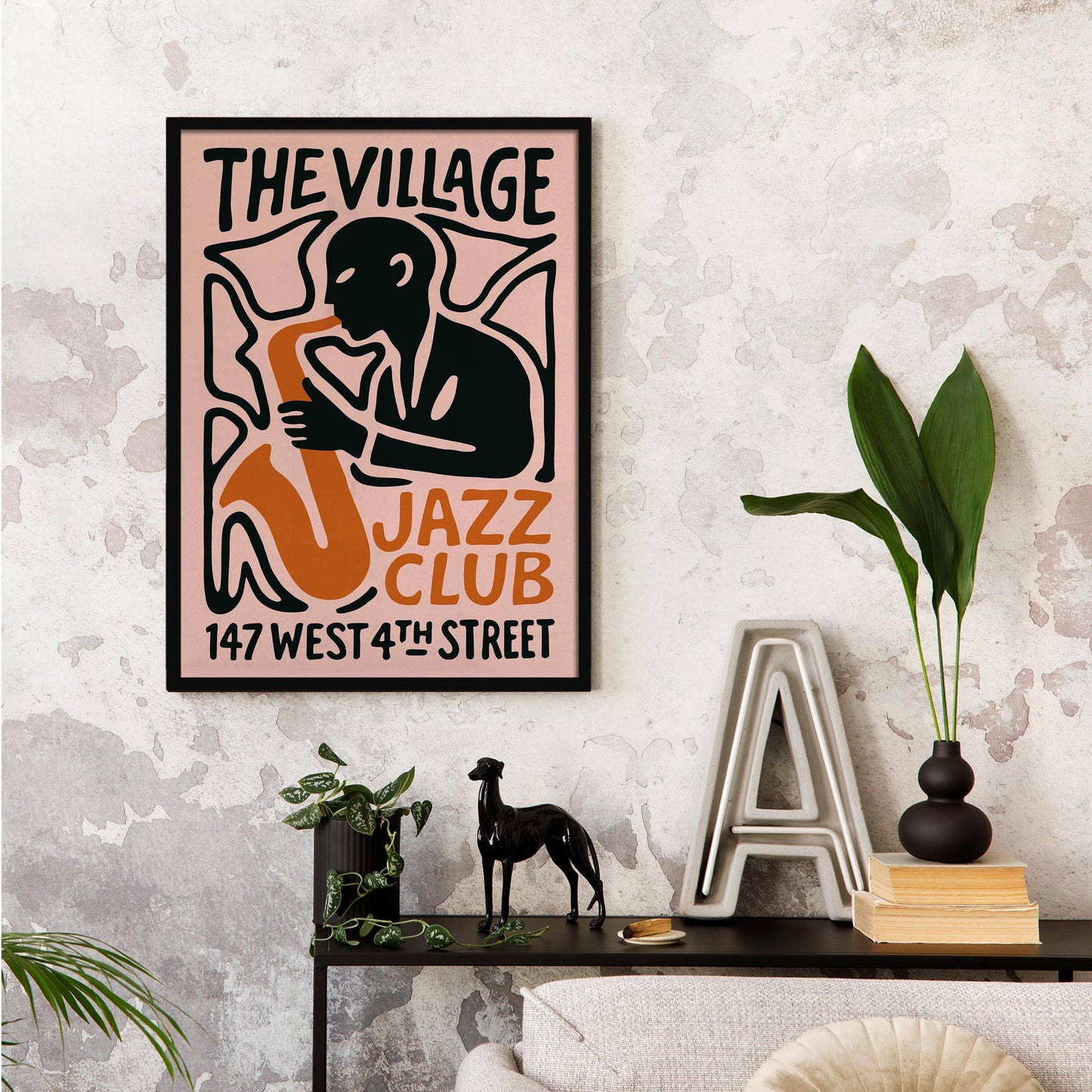 The Village Jazz Club Vintage Poster