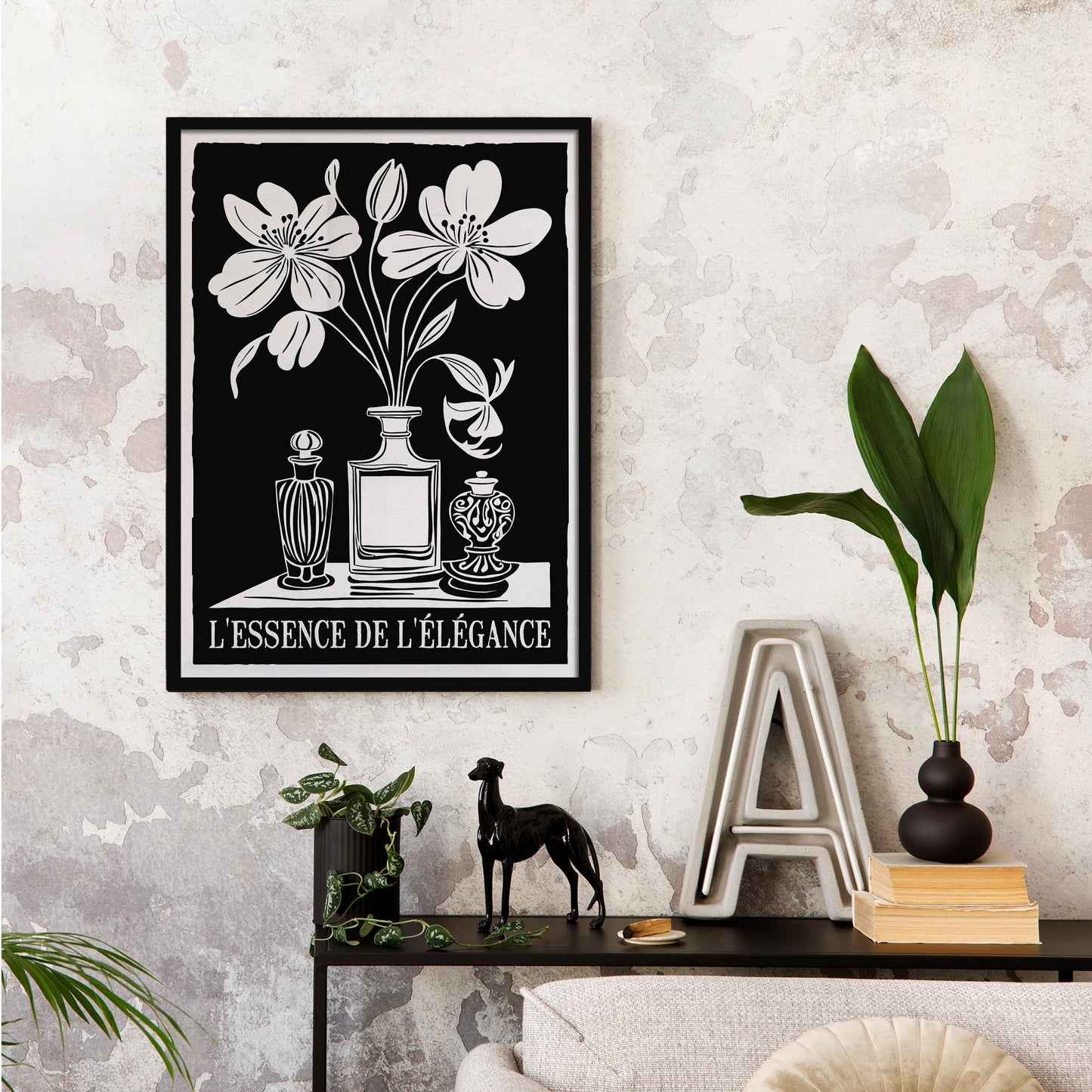 Monochrome Paris Perfume Wall Art