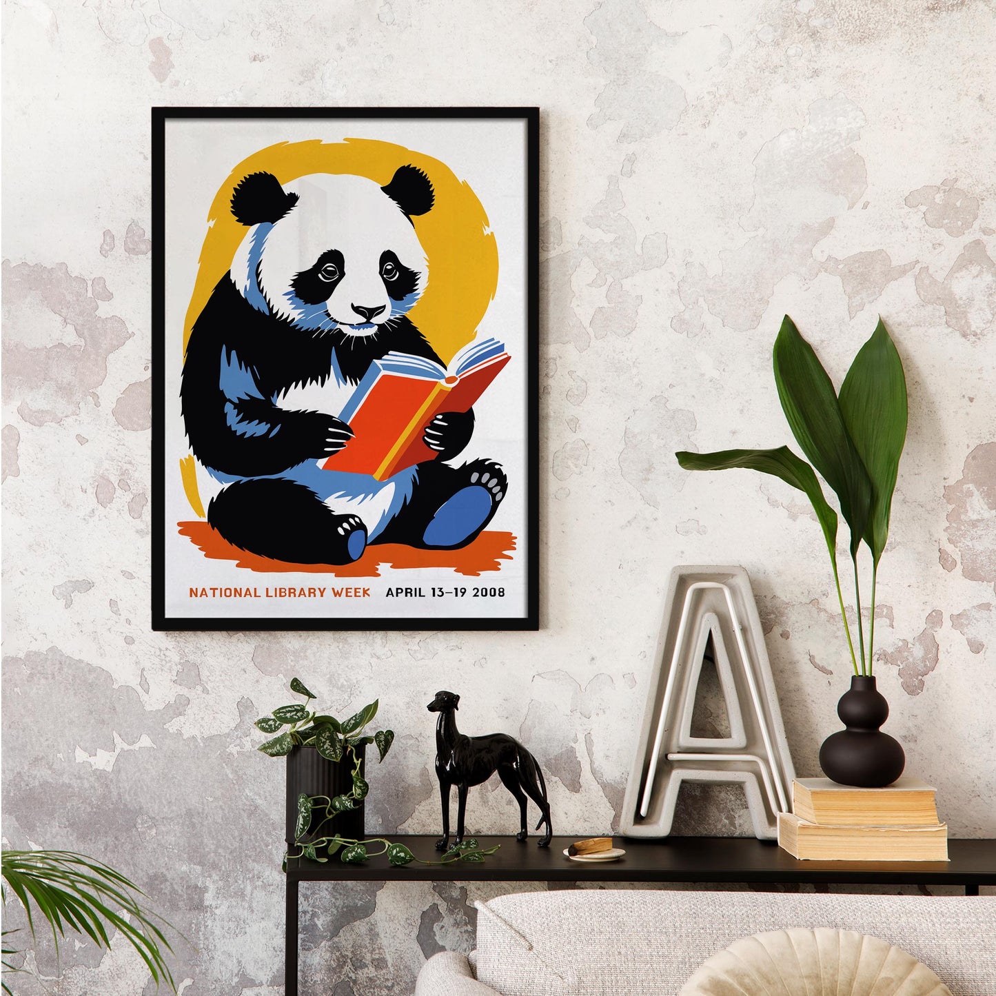 Reading Panda Wall Art