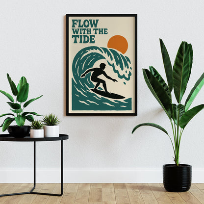 Surfing Wave Poster