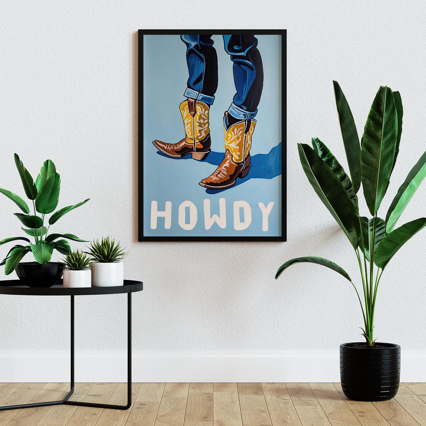 Howdy Cowboy Boots Print