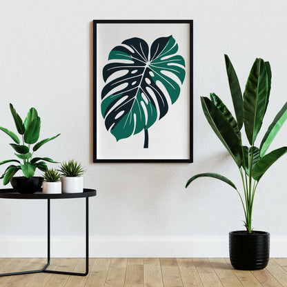 Big Monstera Leaf Nature Print