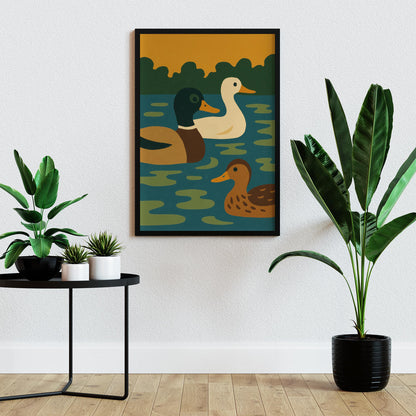 Mallard Ducks Lake Poster