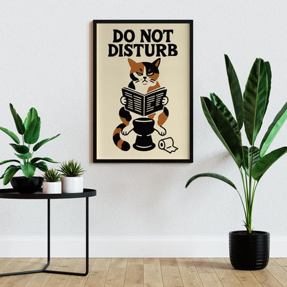 Playful Cat Bathroom Poster