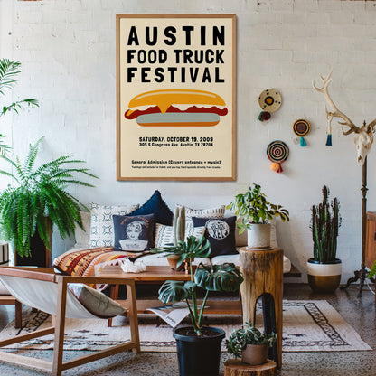 Austin Foot Truck Festival 2009 Retro Poster