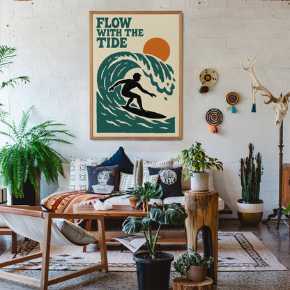 Surfing Wave Poster