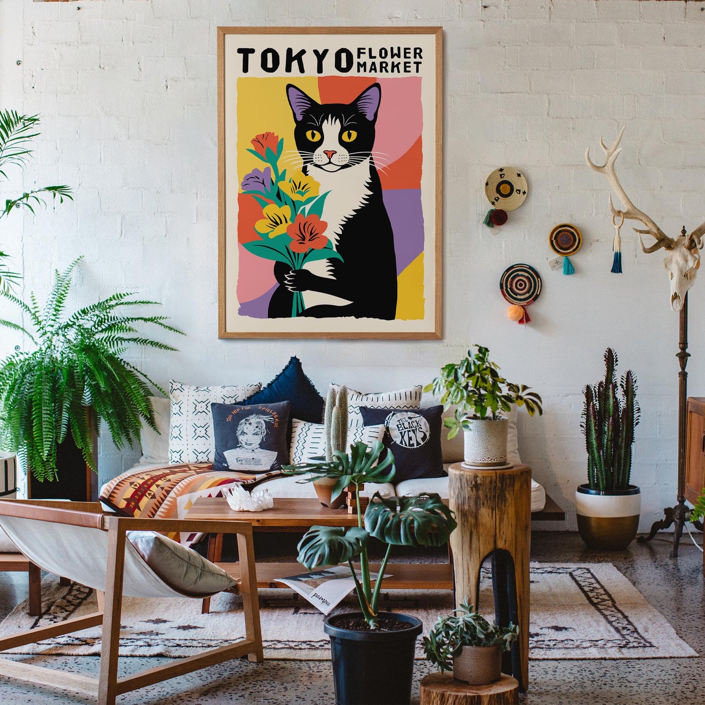 Tokyo Flower Market Cat Print