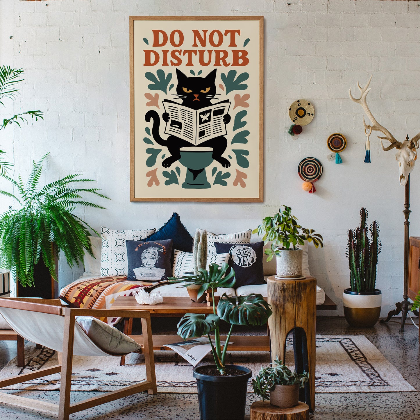Do Not Disturb Cat Poster - Funny Bathroom Wall Art