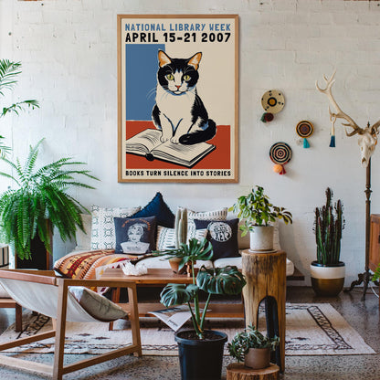 National Library Week Cat Poster