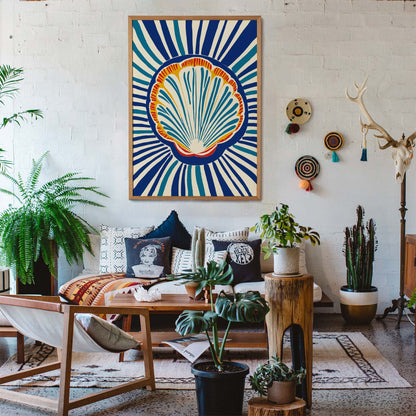 Vibrant Seashell Ocean Poster Print