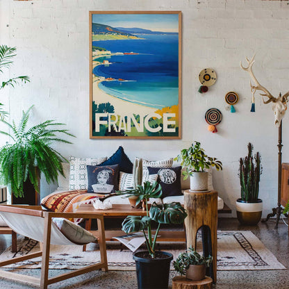 France Coastal Travel Art Poster