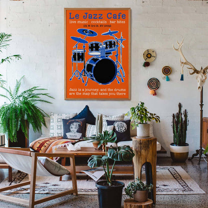 Live Jazz Night – Retro Cafe Print
