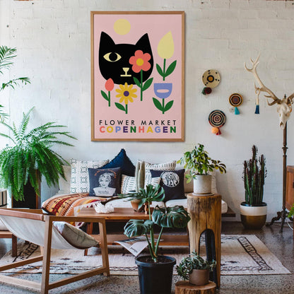 Flower Market Copenhagen Colorful Poster