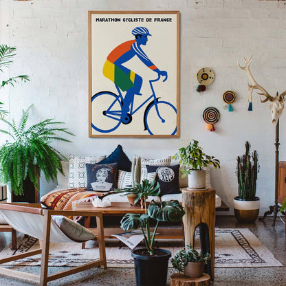 French Cycling Poster Print