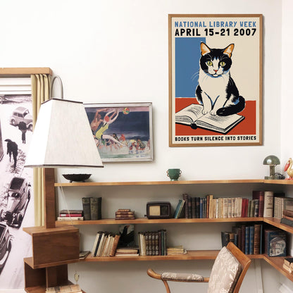 National Library Week Cat Poster