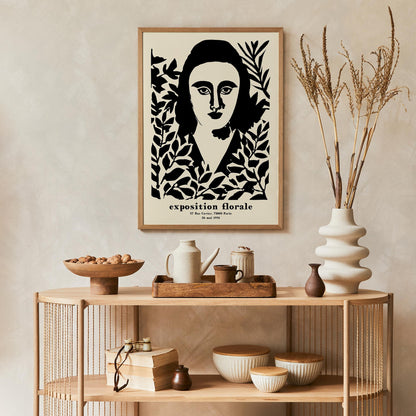 Floral Woman Portrait Wall Print