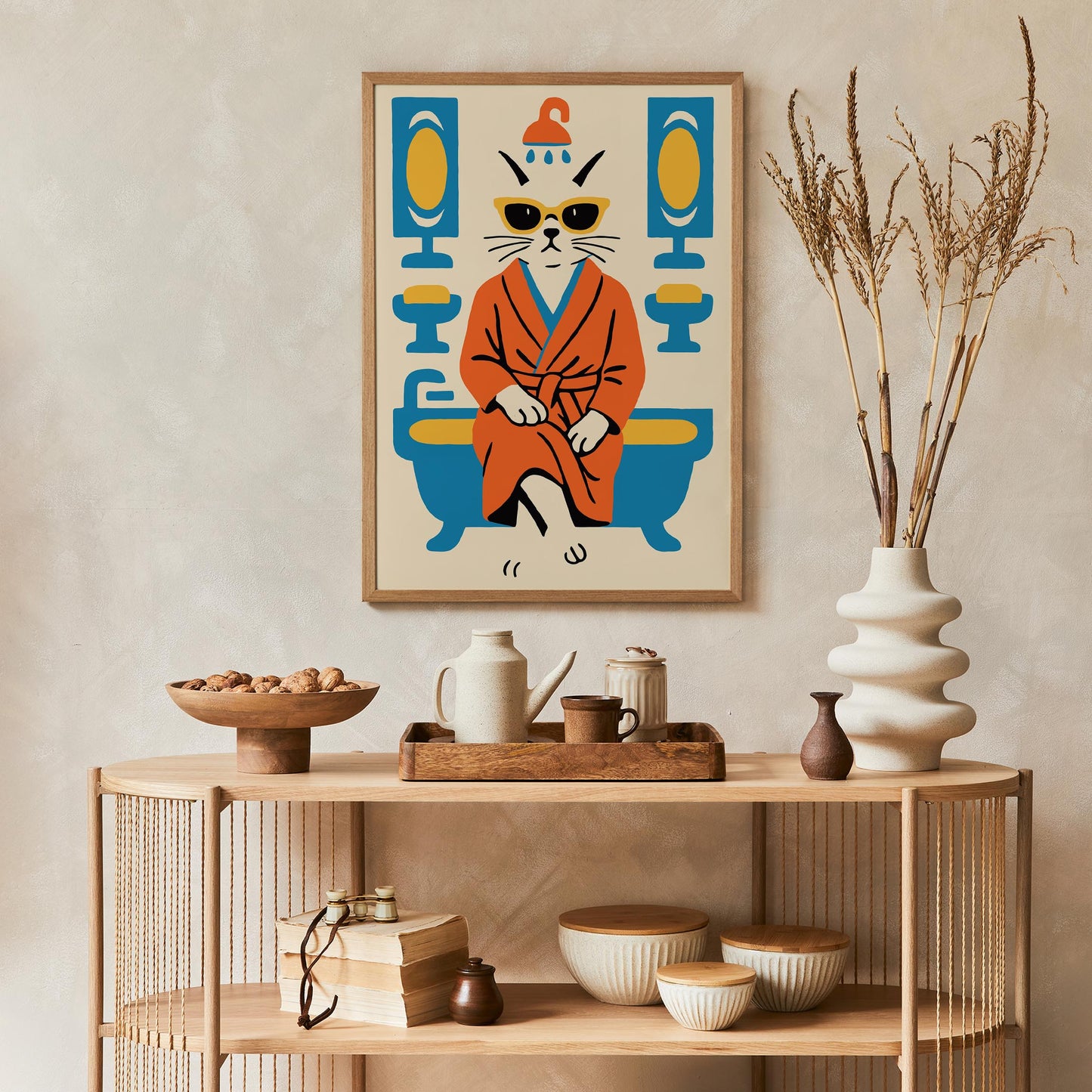Cool Cat Bath Poster