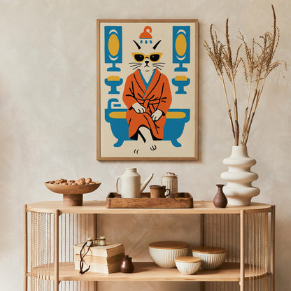 Cool Cat Bath Poster