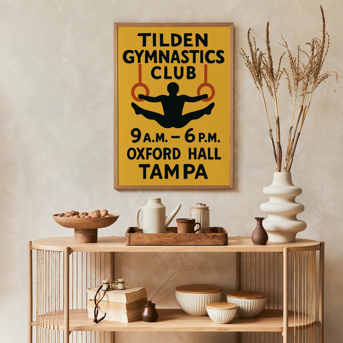 Retro Gymnastics Rings Poster